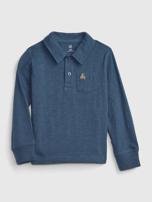 Toddler Jersey Polo Shirt - tranquil blue