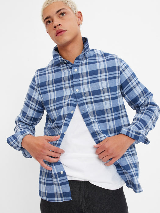 Doubleweave Plaid Shirt - blue plaid