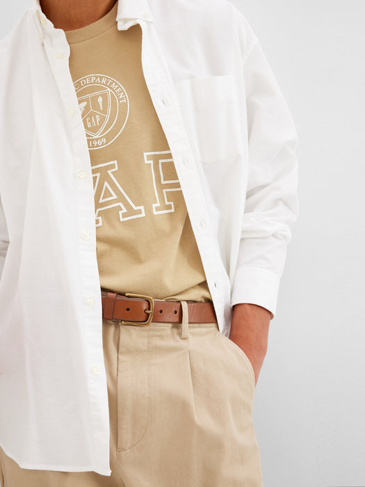 Oversized Oxford Shirt with In-Conversion Cotton