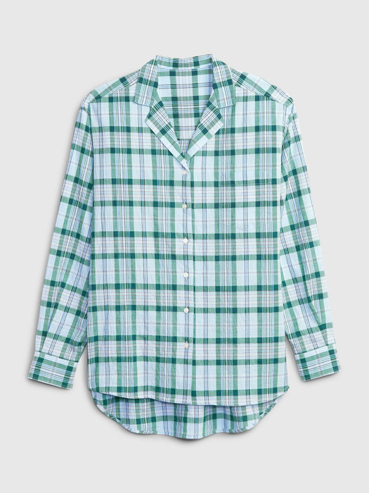 Plaid PJ Shirt - blue plaid