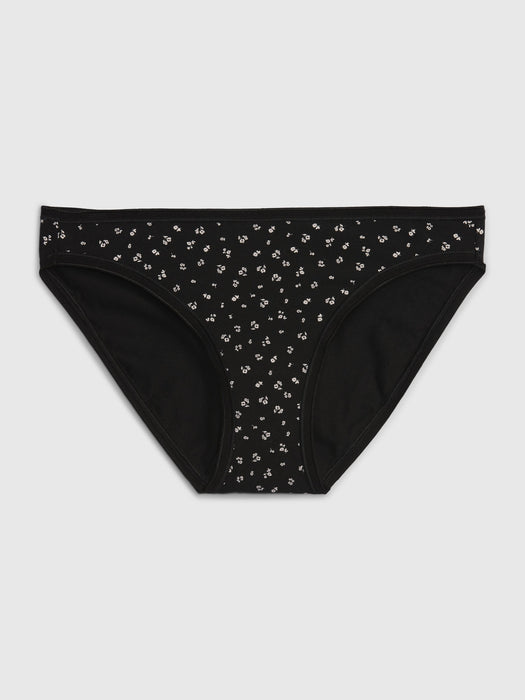 Stretch Cotton Bikini - black floral