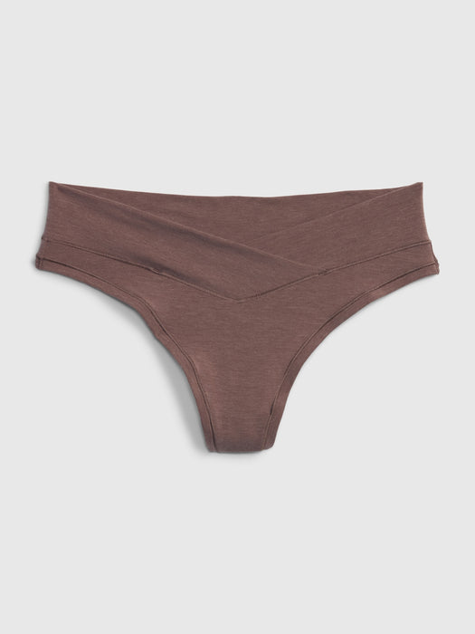 Breathe Crossover Thong - wassel brown