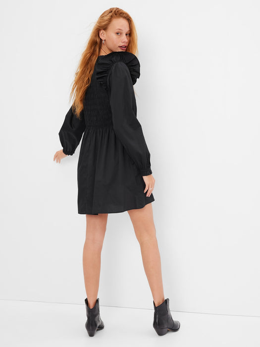 Smocked Ruffle Sleeve Mini Dress