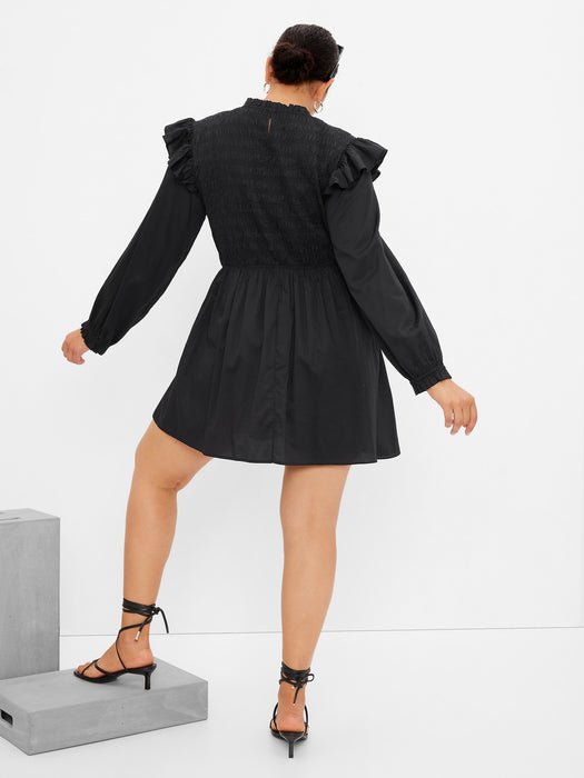 Smocked Ruffle Sleeve Mini Dress