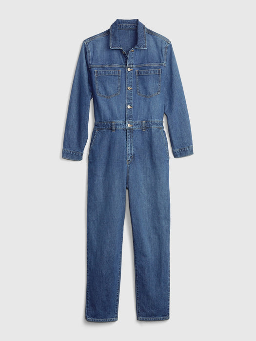 Denim Jumpsuit with Washwell - medium wash