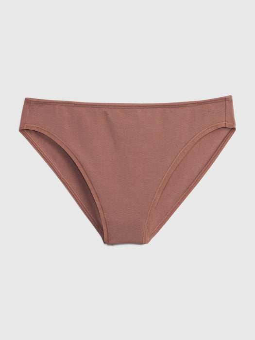 Stretch Cotton High-Leg Brief - mauvey brown