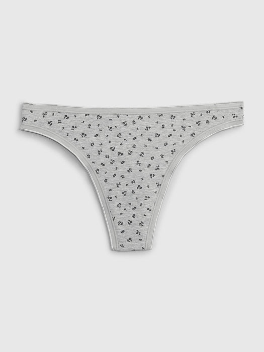 Stretch Cotton Thong - heather grey