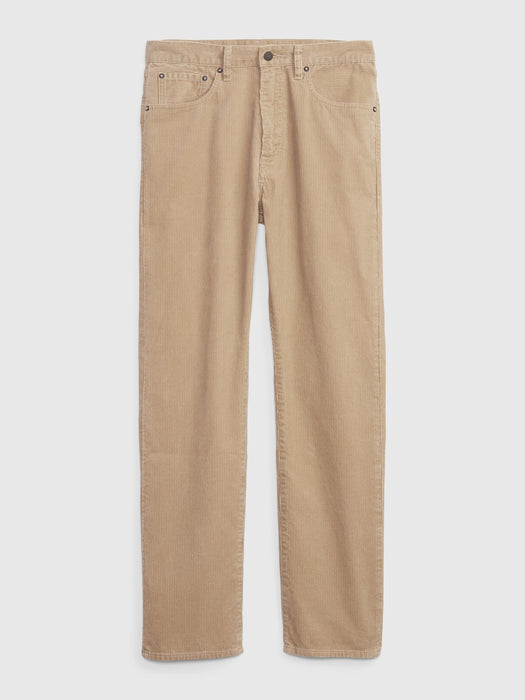 '90s Original Straight Fit Corduroy Pants with Washwell - khaki