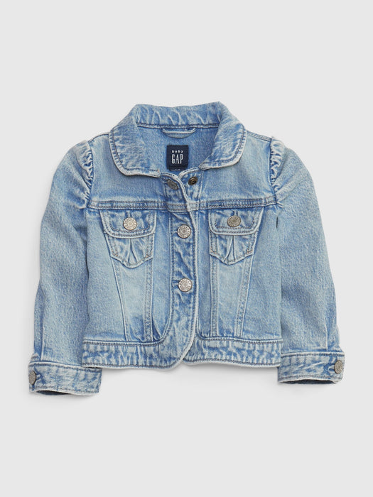 Baby Organic Cotton Puff Denim Jacket with Washwell