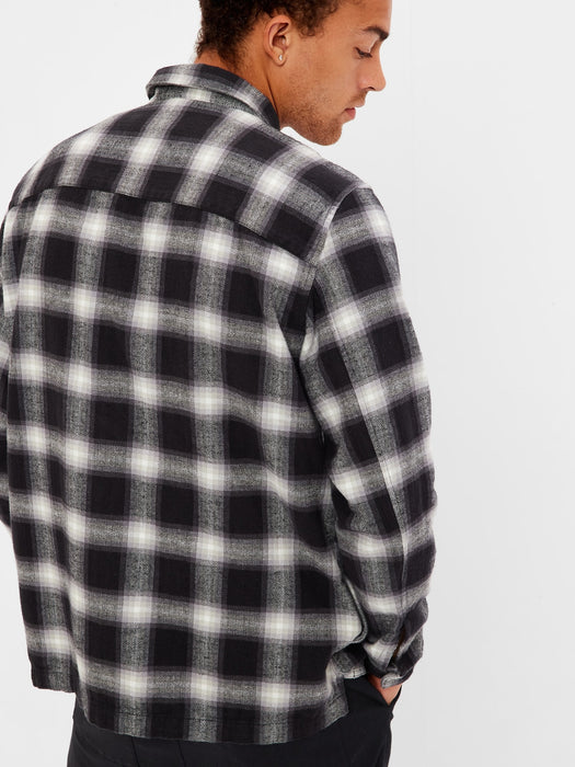 Herringbone Plaid Shirt - black plaid