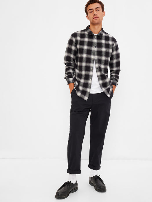 Herringbone Plaid Shirt - black plaid