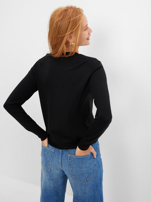 Merino Crewneck Sweater - true black