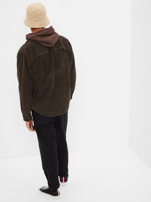 Corduroy Overshirt - brown noir