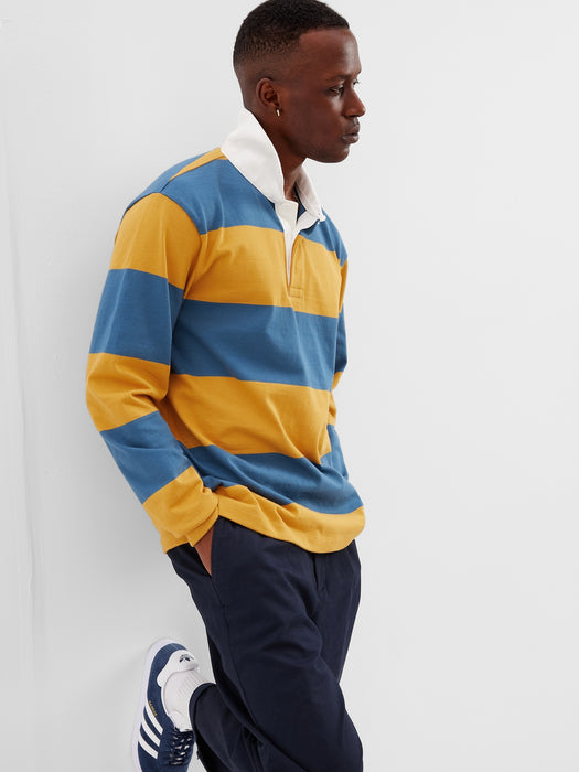 Rugby Polo - gold stripe