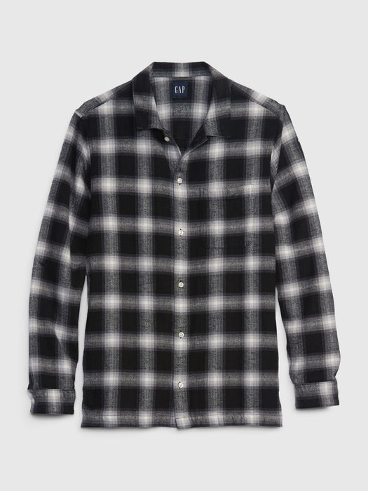 Herringbone Plaid Shirt - black plaid