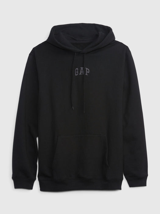 Organic Cotton Blend Mini Gap Logo Hoodie - true black