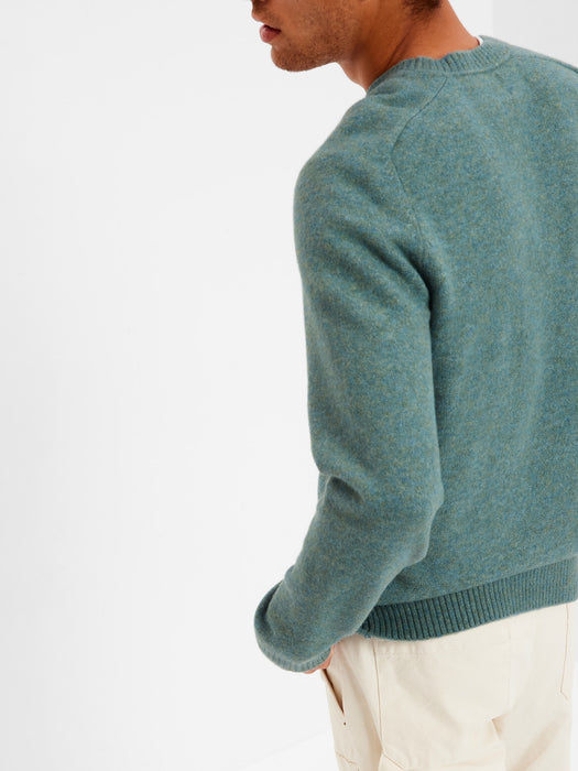 Recycled Crewneck Sweater - aqua heather