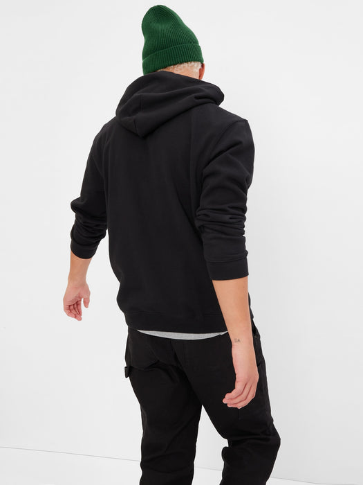 Organic Cotton Blend Mini Gap Logo Hoodie - true black