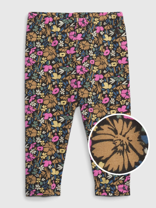 Baby Organic Cotton Mix and Match Printed Leggings - brown ditsy floral