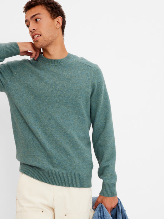 Recycled Crewneck Sweater - aqua heather