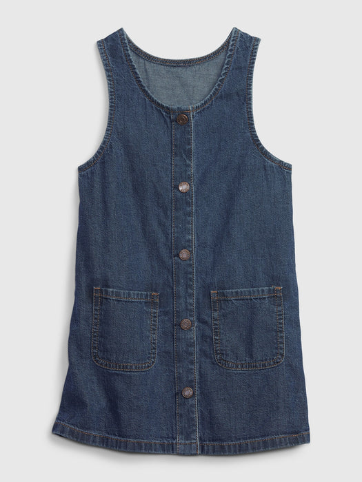 Toddler Denim Jumper Dress with Washwell