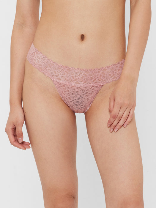 Lace Thong - cavan rose pink