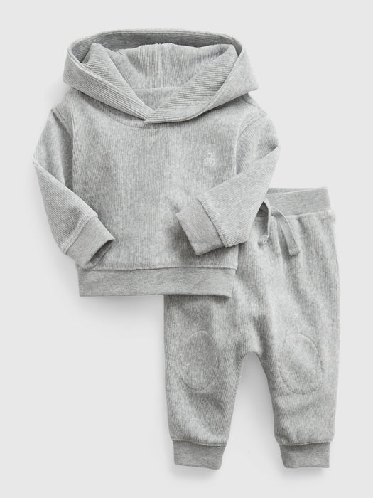 Baby Rib Velour Two-Piece Outfit Set