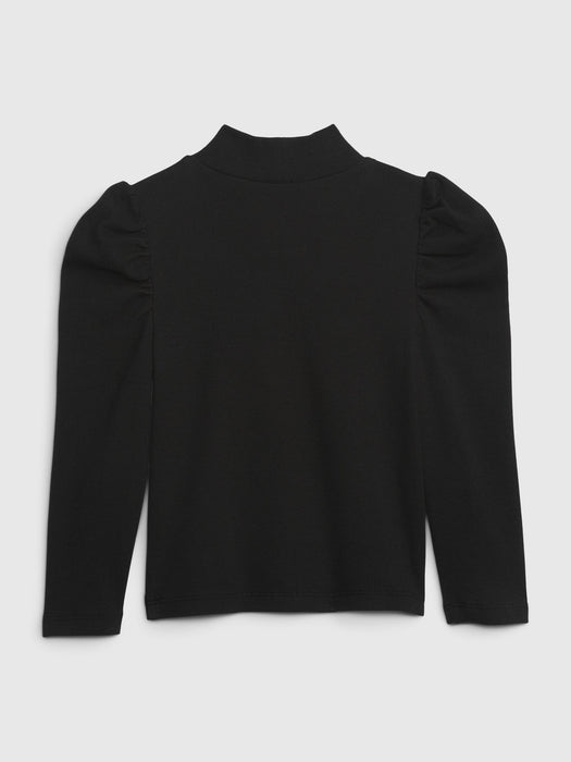 Toddler Puff Sleeve Turtleneck - black