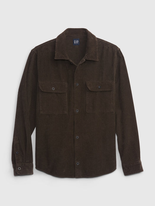 Corduroy Overshirt - brown noir