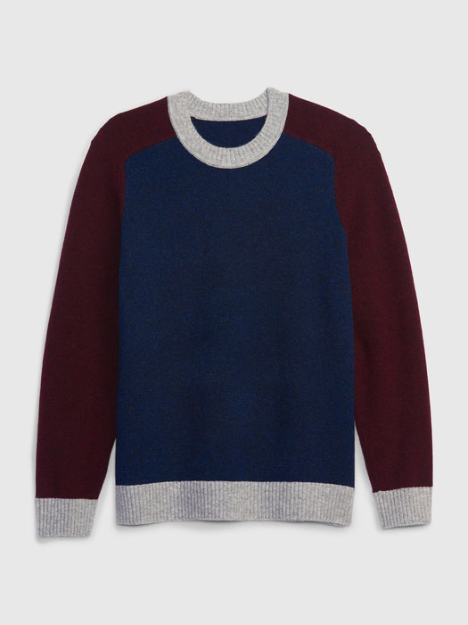 Recycled Colorblock Crewneck  Sweater - tapestry navy