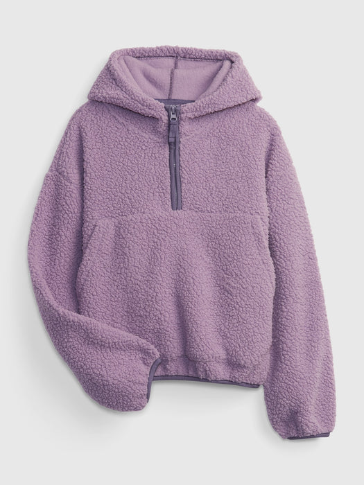 Kids Sherpa Hoodie - purple