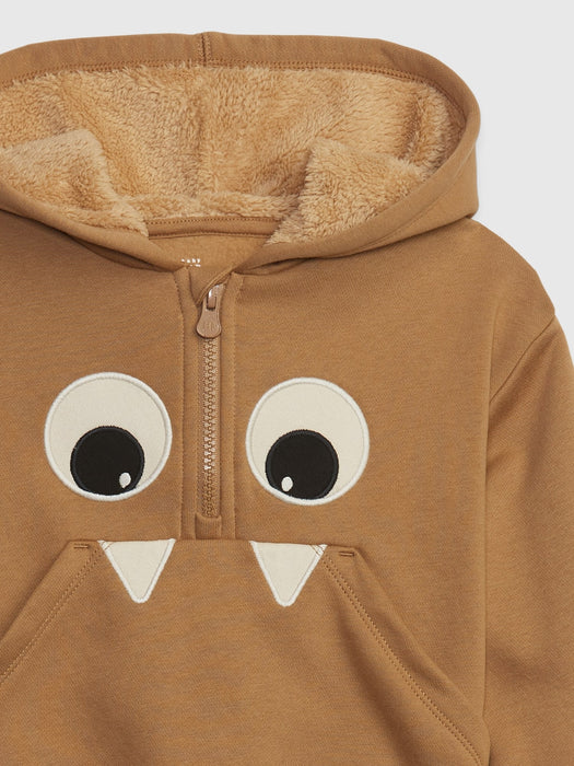 Toddler Sherpa-Lined Monster Hoodie - holiday brown