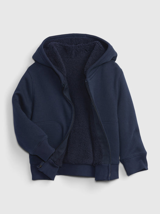 Toddler Cozy Fleece-Lined Hoodie - blue