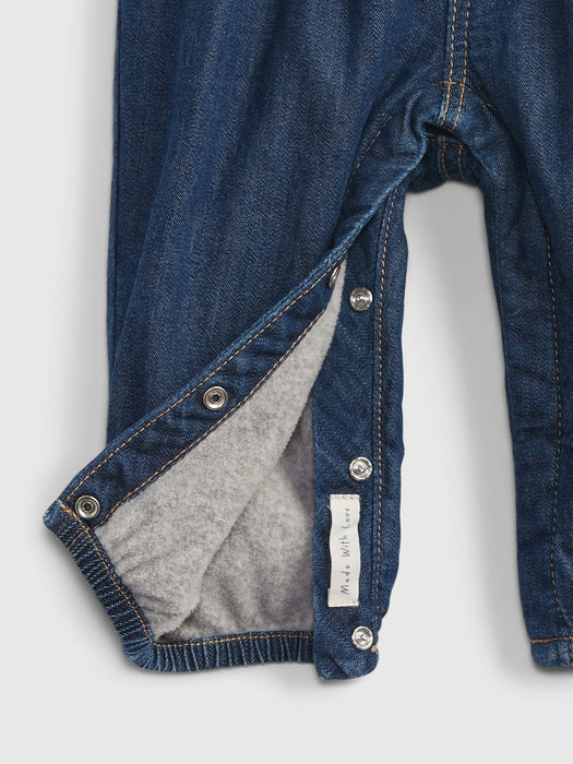 Baby Lined Denim Joggers  with Washwell - dark wash