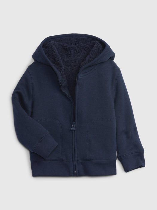 Toddler Cozy Fleece-Lined Hoodie - blue