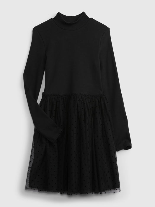 Kids 2-in-1 Tulle Dress - black