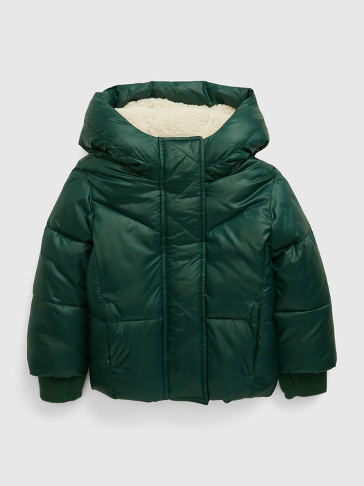 Toddler Sherpa-Lined Puffer Jacket - deep hunter green