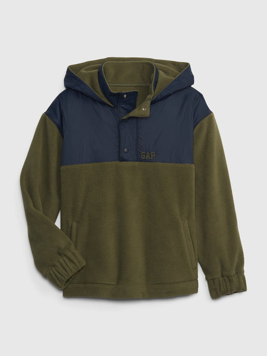 Kids Polar Fleece Hoodie - army jacket green