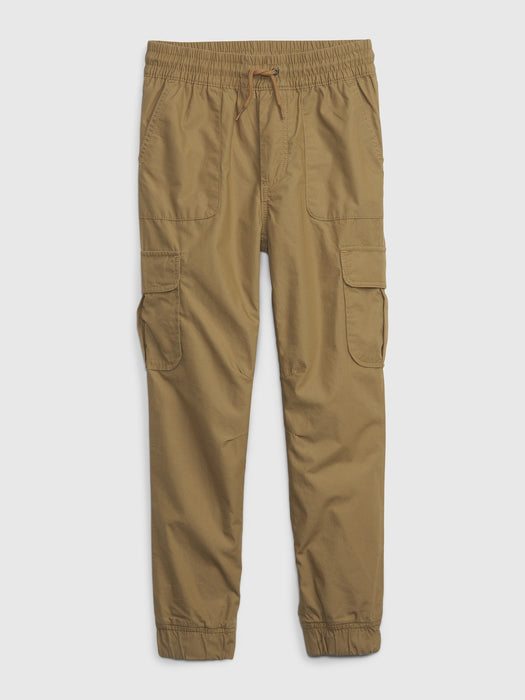 Kids Jersey-Lined Cargo Joggers - mission tan