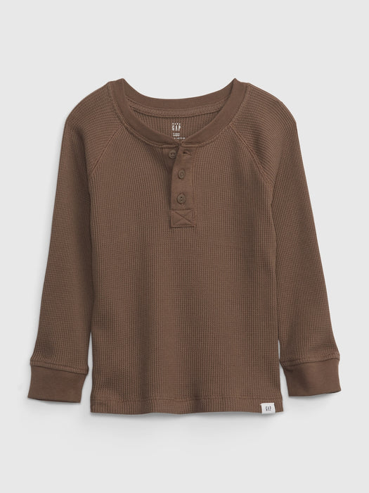 Toddler Waffle Henley T-Shirt - cozy brown