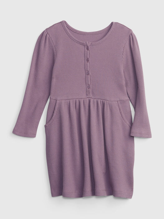 Toddler Waffle Dress - purple