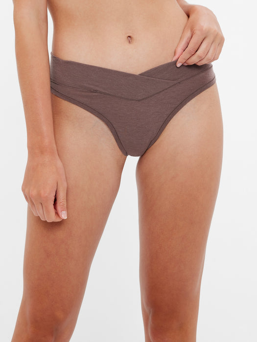 Breathe Crossover Thong - wassel brown