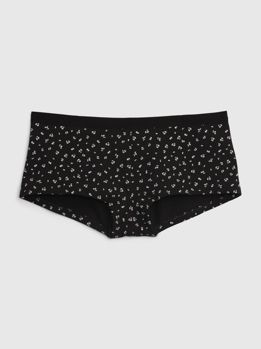 Stretch Cotton Shorty - black floral