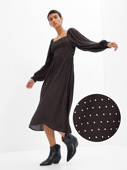 LENZING&#153 ECOVERO&#153 Smocked Midi Dress