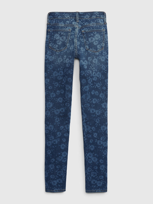 Kids Floral Skinny Jeans with Washwell