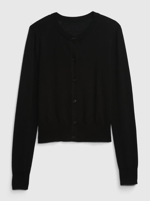 Merino Cardigan - true black