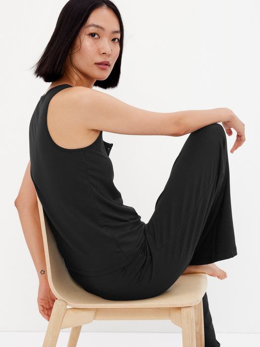 LENZING&#153 Modal Supersoft Henley Tank Top - true black