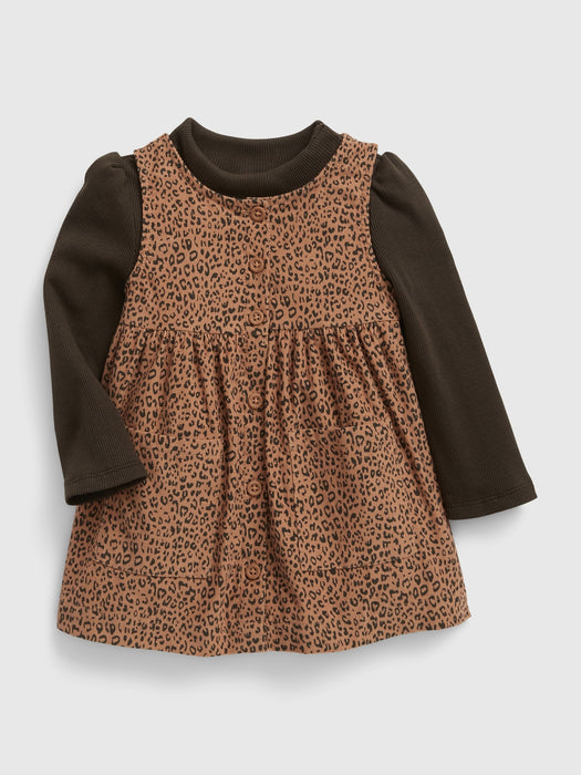 Baby Corduroy Dress Set - brown noir