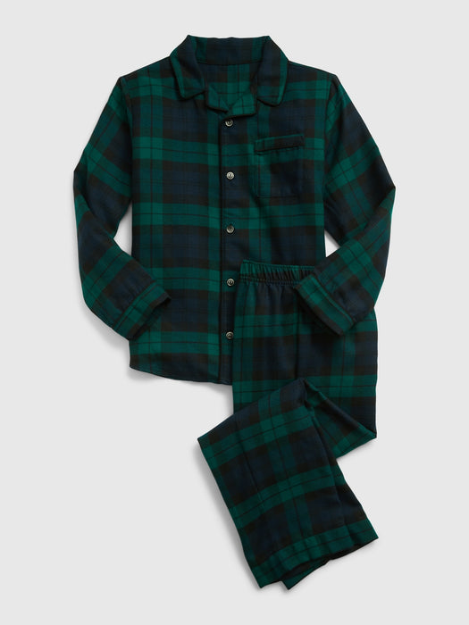 Kids 100% Recycled Plaid PJ Set