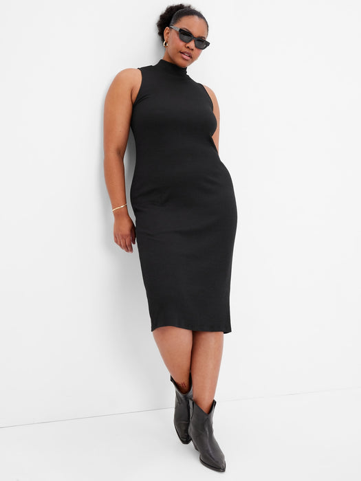 Mockneck Midi Dress - black